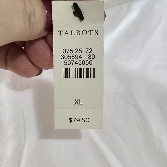 Talbots red and white embroidered top siz3 XL - Picture 6 of 7
